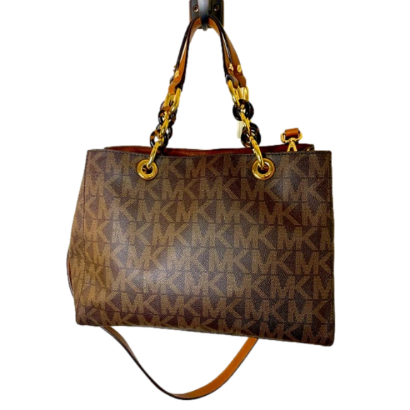 MICHAEL Michael Kors Handbags - Michael Kors EUC Cynthia Satchel & Crossbody Bag Black & Brown Monogram Bag